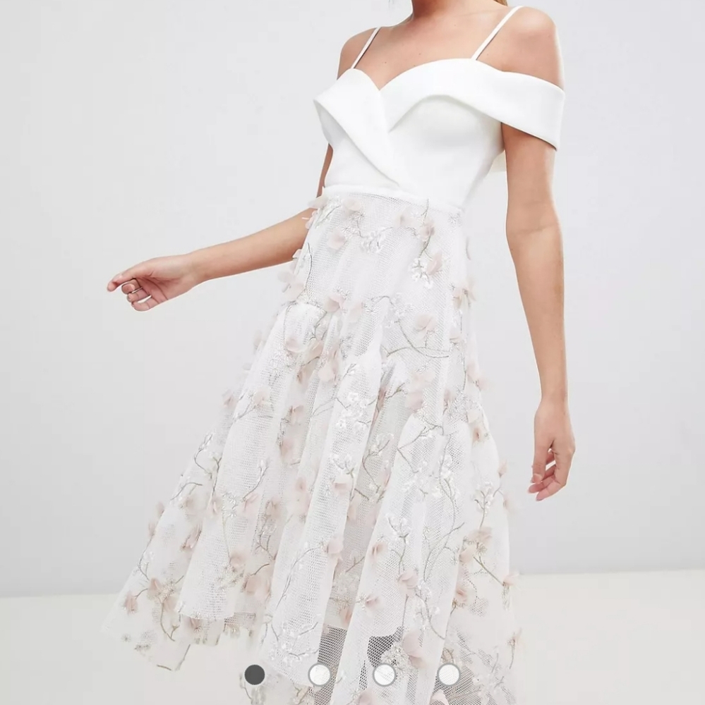 NEW ASOS DESIGN PREMIUM 3D FLORAL PROM DRESS
